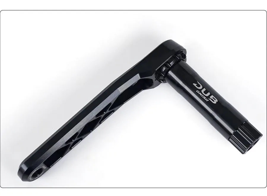 Détail de l'axe sram DUB en aluminium du pédalier