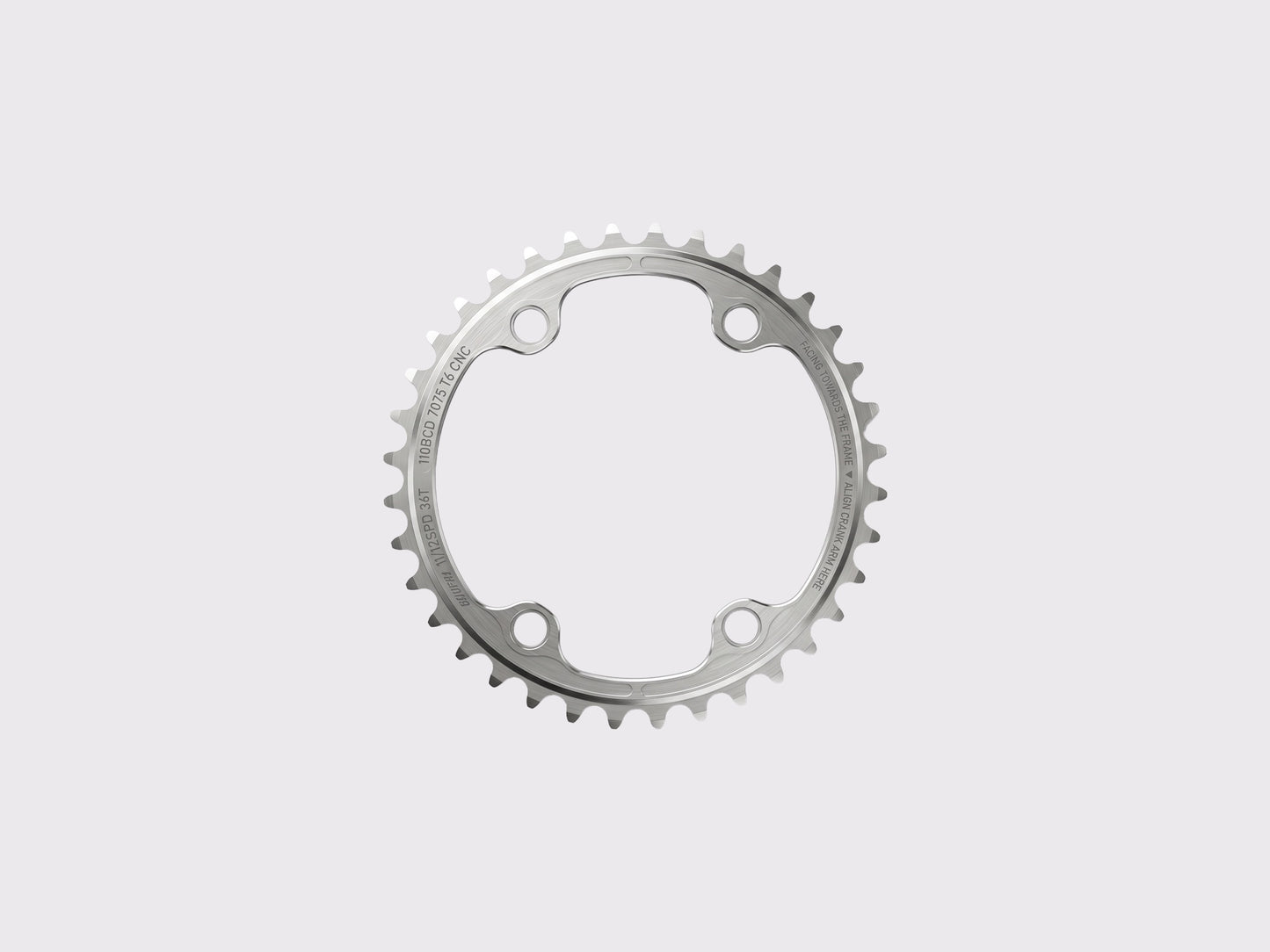 Petit plateau Cybrei couleur argent. Pour double plateau. Disponible de 34 dents à 38 dents