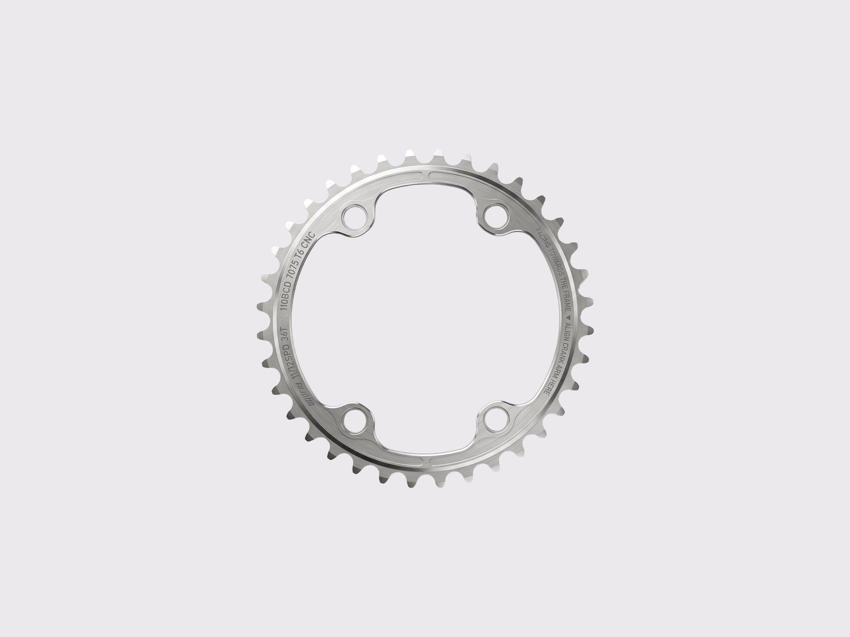 Petit plateau Cybrei couleur argent. Pour double plateau. Disponible de 34 dents à 38 dents