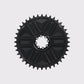 Face interne du plateau Stone Aero 52T noir pour SRAM Direct Mount 8 vis, structure usinée CNC en étoile pour rigidité, dents narrow-wide. (Noir)