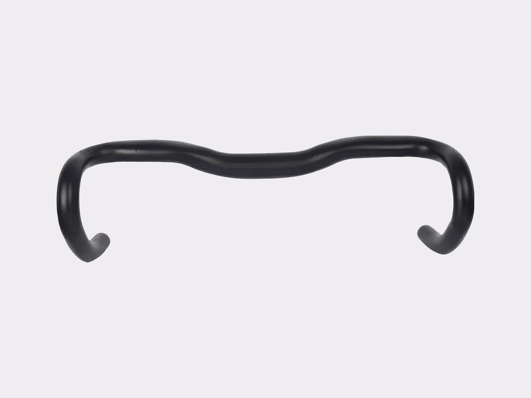 Vue frontale du cintre gravel aluminium 420 mm montrant la symétrie parfaite et l'évasement des drops pour la stabilité directionnelle.