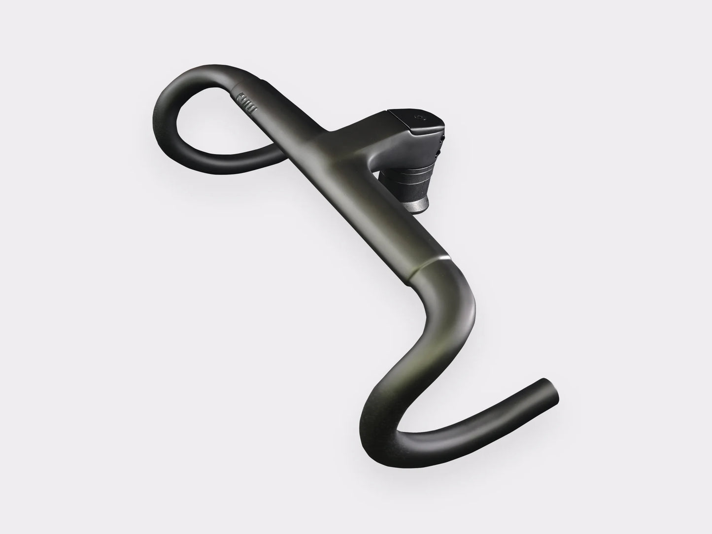 Vue inclinée du cockpit intégré CYKL GEN2 pour vélo de route, design ergonomique et finition carbone haut de gamme.