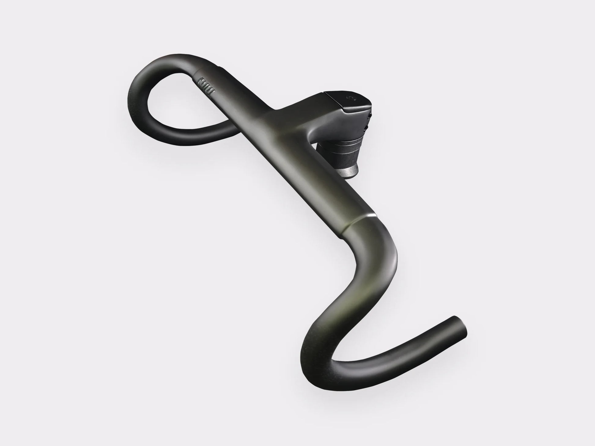 Vue inclinée du cockpit intégré CYKL GEN2 pour vélo de route, design ergonomique et finition carbone haut de gamme.