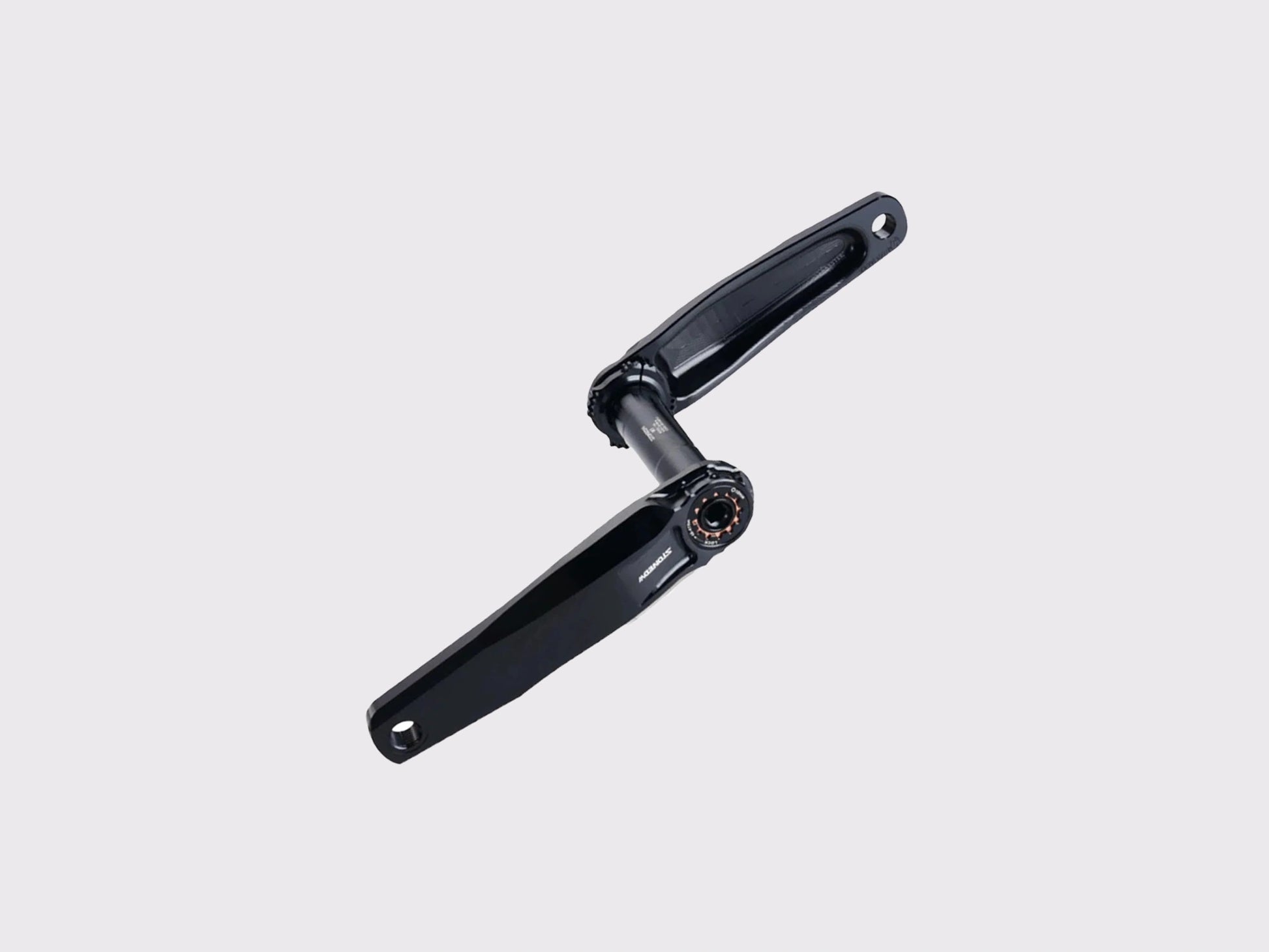 Paire de manivelles Stone VTT aluminium 7050-T7451 usiné CNC finition anodisée noire assemblée sur axe SRAM DUB 29 mm. (Noir)