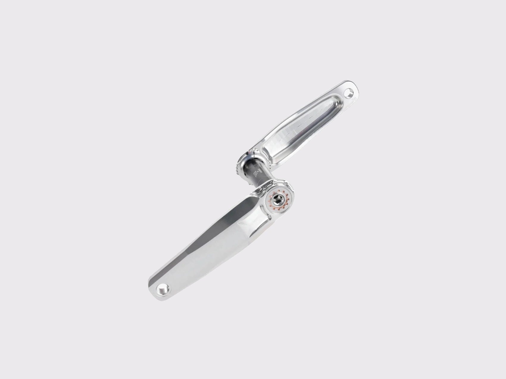 Manivelles Stone aluminium usiné CNC 7050-T7451 finition argent anodisé montées sur axe de pédalier SRAM DUB 29 mm. (Argent)