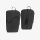 Sacoches de fourche étanches Cyclite Fork Bag 01 noires vues de face et de dos montrant l'interface de montage (Noir)