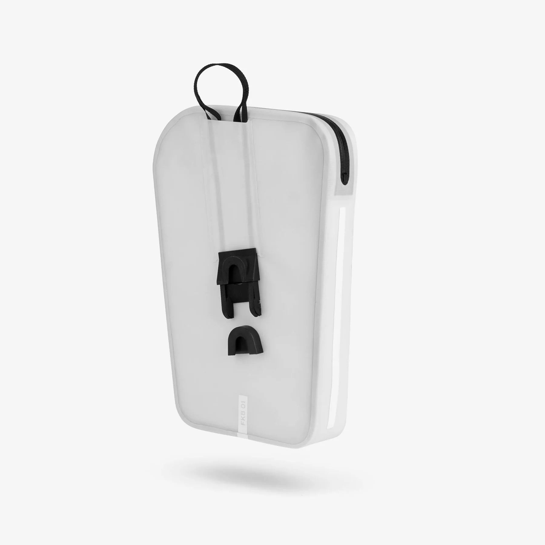 Sacoche de fourche ultra-légère Cyclite Fork Bag 01 blanche avec motifs graphiques géométriques réfléchissants (Blanc)
