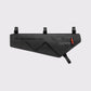 Vue latérale de la sacoche de cadre Cyclite Frame Bag 02 coloris noir avec fermeture éclair scellée, logo réfléchissant et sangles de fixation supérieures. (Noir)