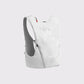 Gilet hydratation gravel Cyclite Hydration Vest 01 blanc vue de dos avec compartiment zippé et support éclairage.