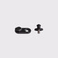 Composants du kit Cyclite Nano Bolt Mount 01 avec embase en POM, plot de centrage et visserie en acier inoxydable A2