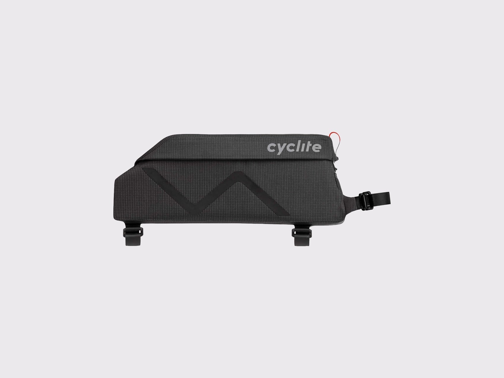 Sacoche de cadre gravel Cyclite Top Tube Bag 03 noire vue de profil et rabat magnétique (Noir)