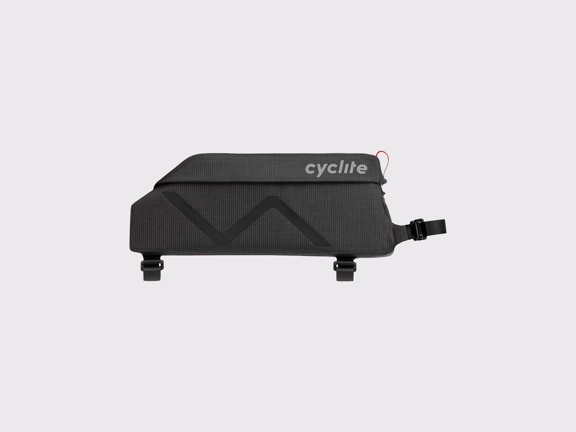 Sacoche de cadre gravel Cyclite Top Tube Bag 03 noire vue de profil et rabat magnétique (Noir)