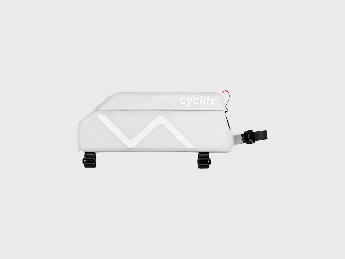 Sacoche étanche bolt-on ou à sangles Cyclite Top Tube Bag 03 grise vue latérale (Blanc)