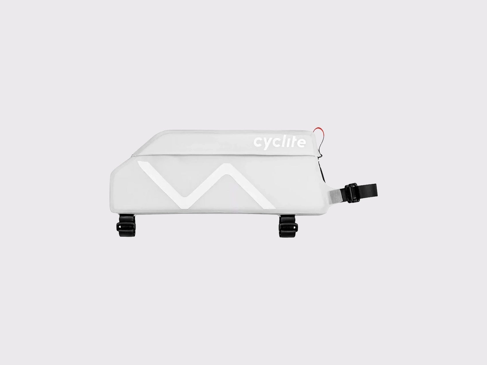 Sacoche étanche bolt-on ou à sangles Cyclite Top Tube Bag 03 grise vue latérale (Blanc)
