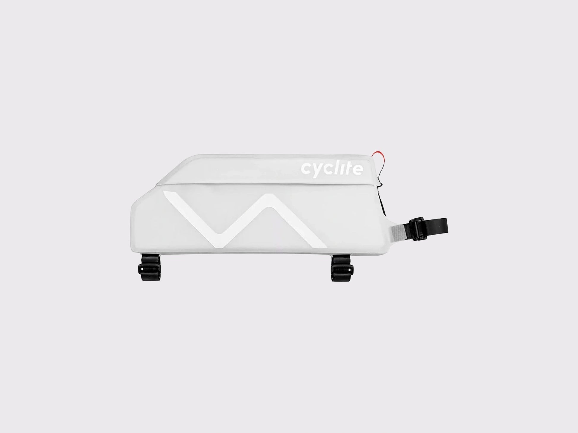 Sacoche étanche bolt-on ou à sangles Cyclite Top Tube Bag 03 grise vue latérale (Blanc)