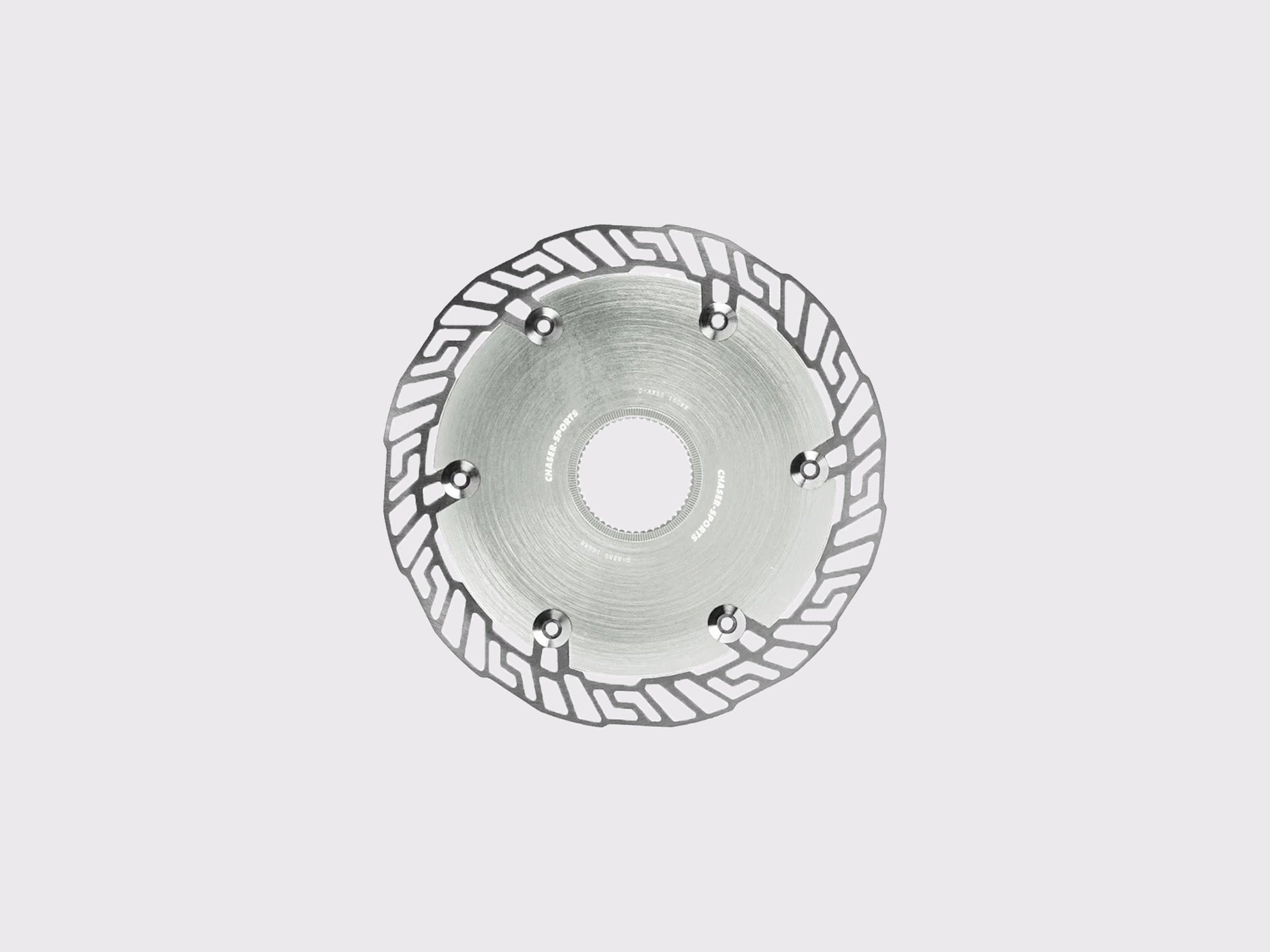 Disque de frein CHASER 0-AERO 160mm. Noyau aérodynamique en aluminium 7075 T6 argent et piste en acier inoxydable SUS420. Interface Centerlock. (Argent)