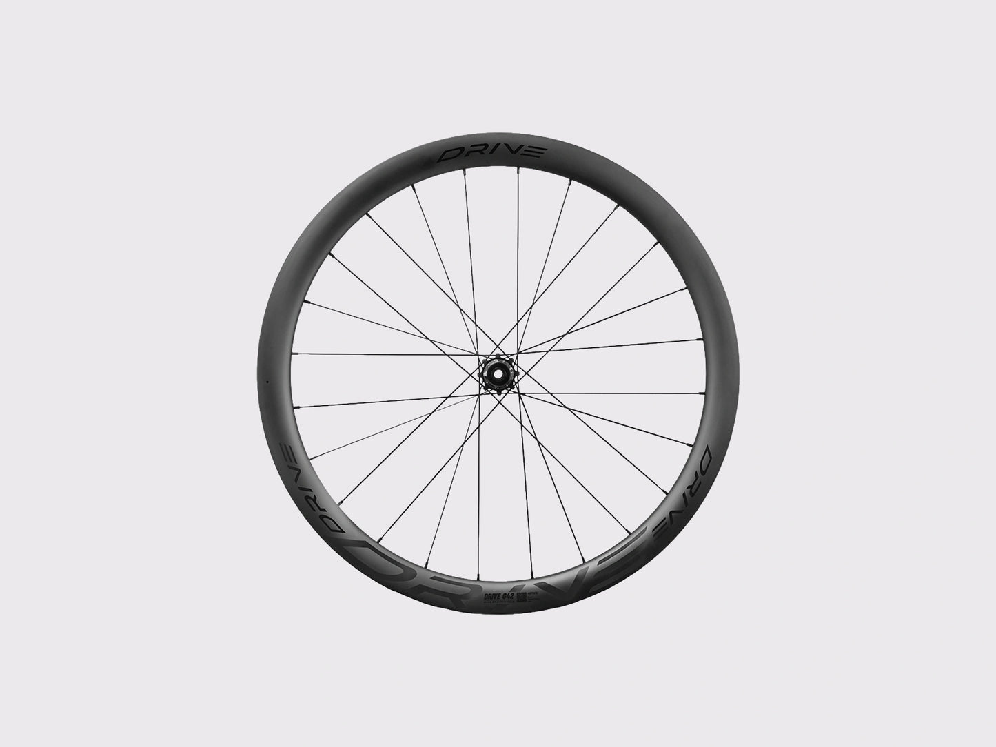 Roue arrière carbone gravel Elitewheels Drive G42 finition noire decals noirs (Noir)