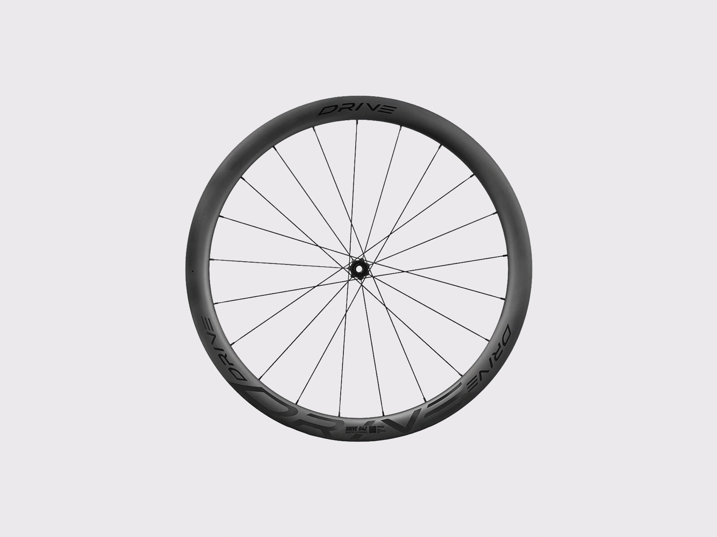 Roue avant carbone gravel Elitewheels Drive G42 fixation disque Center Lock noire (Noir)