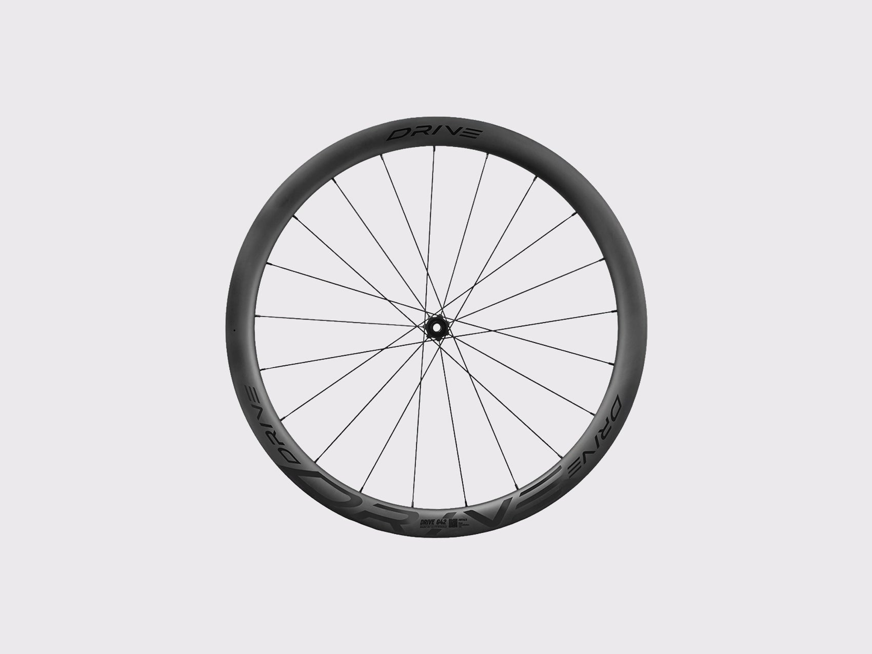 Roue avant carbone gravel Elitewheels Drive G42 fixation disque Center Lock noire (Noir)