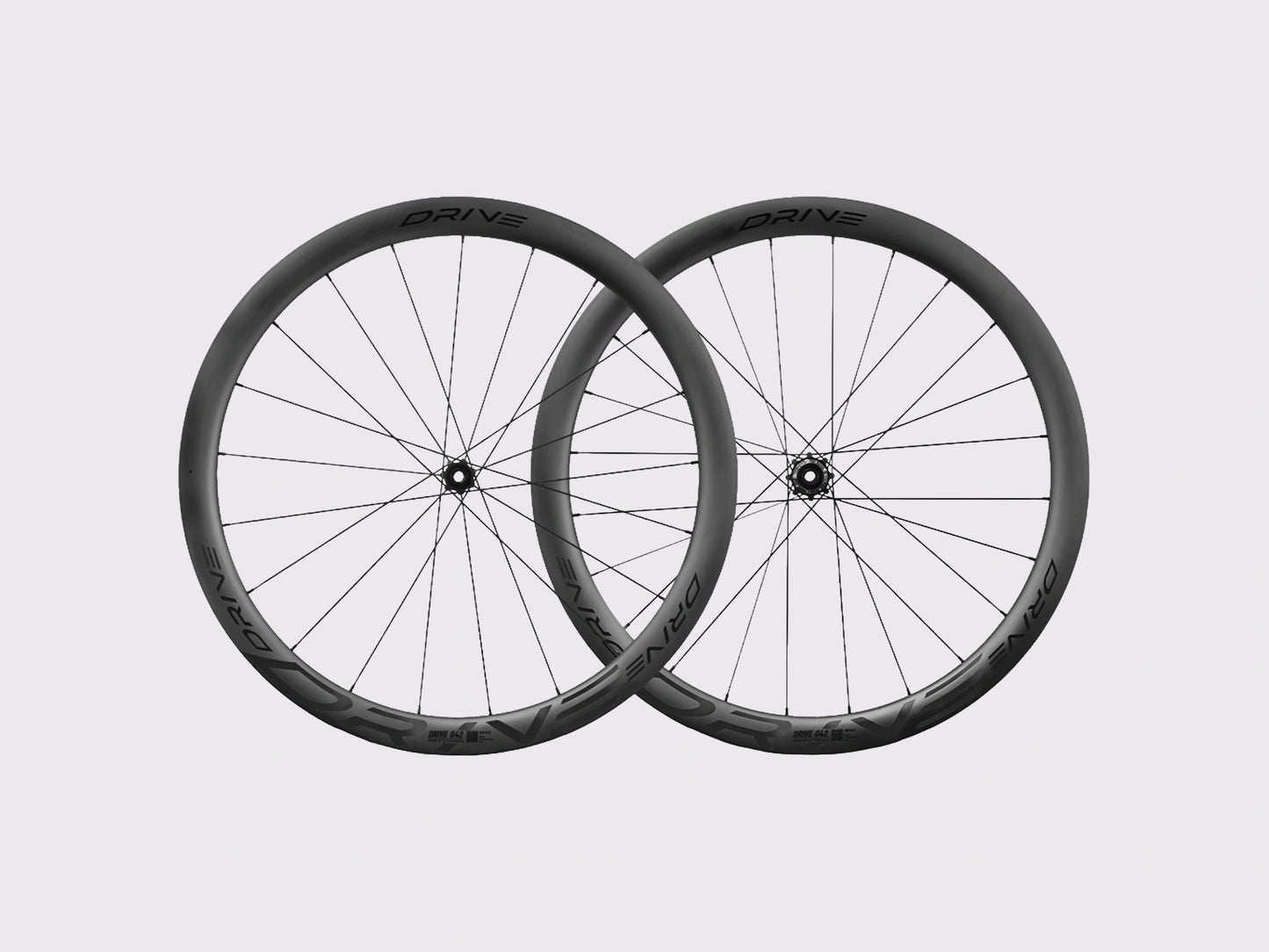 Paire de roues gravel carbone Elitewheels Drive G42 largeur interne 28 mm noires (Noir)