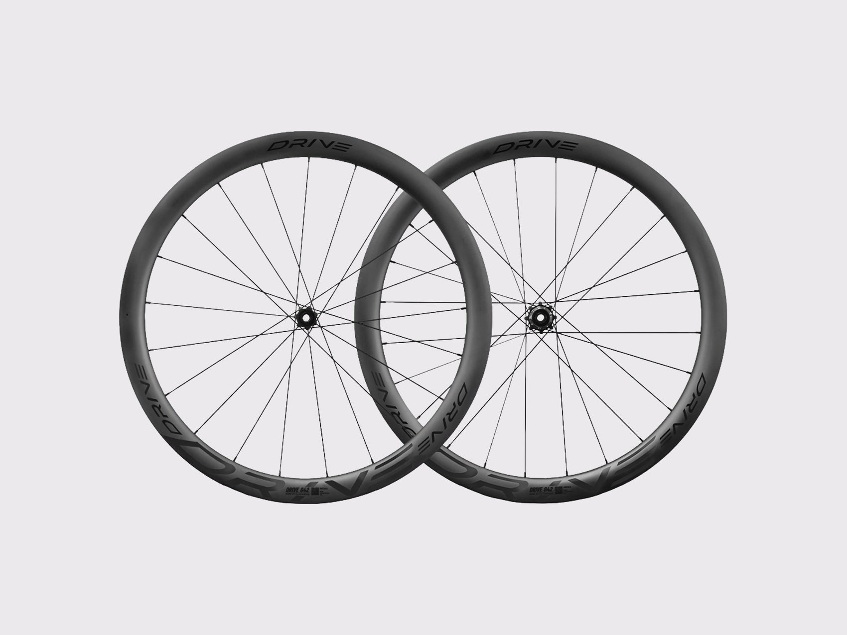 Paire de roues gravel carbone Elitewheels Drive G42 largeur interne 28 mm noires (Noir)