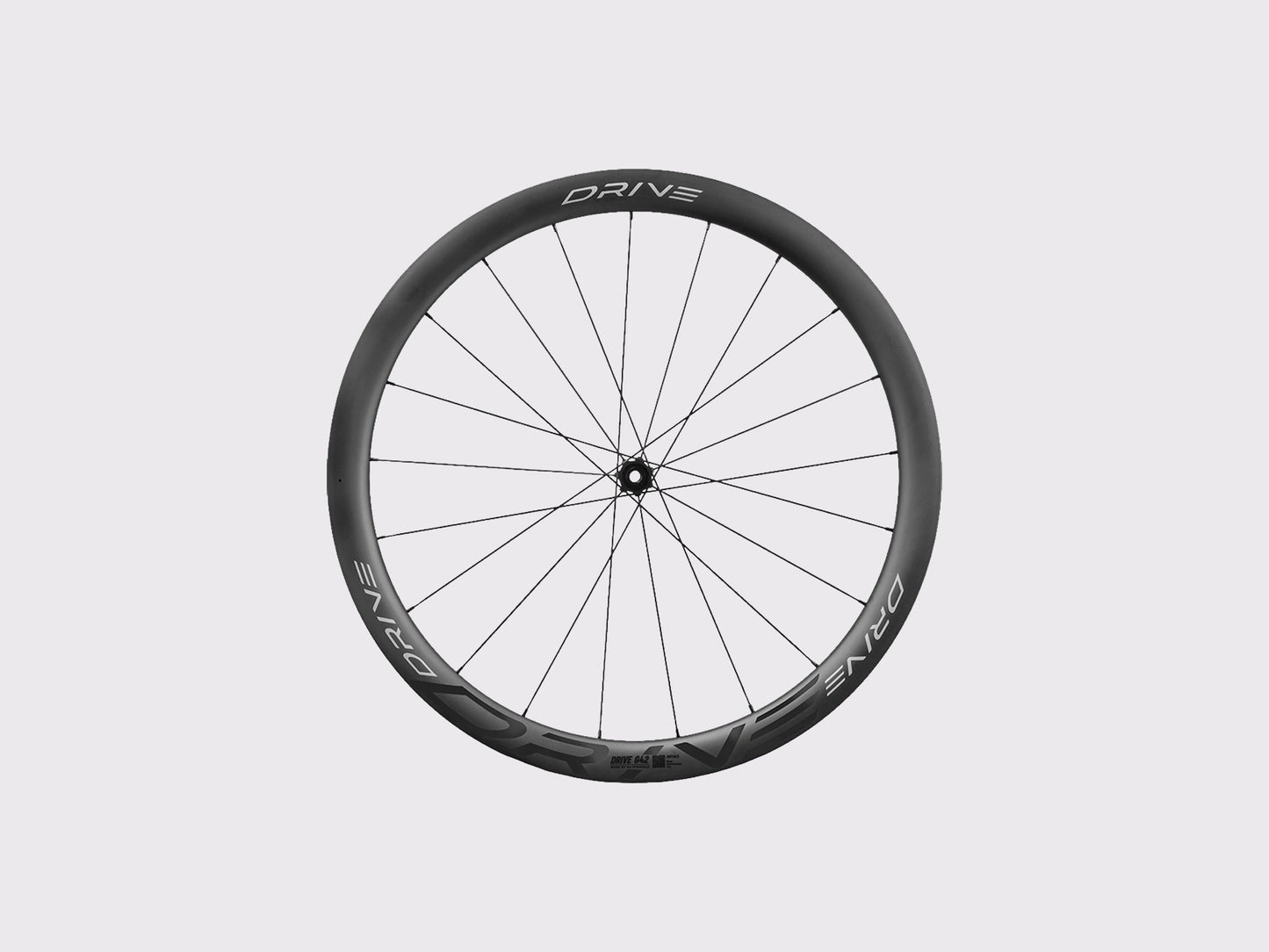 Roue avant carbone gravel Elitewheels Drive G42 decals argentés Center Lock (Argent)