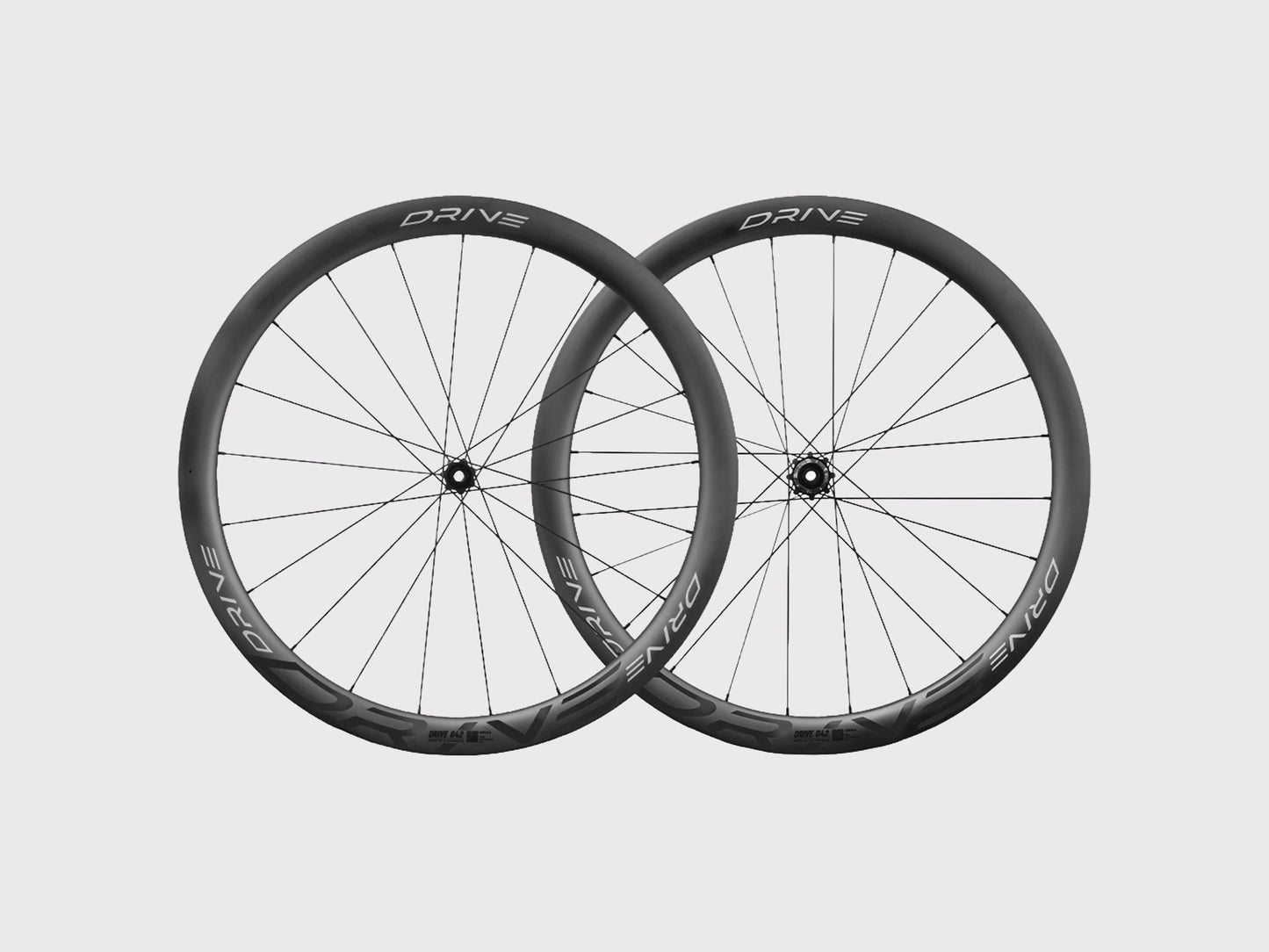 Paire de roues gravel carbone Elitewheels Drive G42 largeur interne 28 mm noires (Argent)