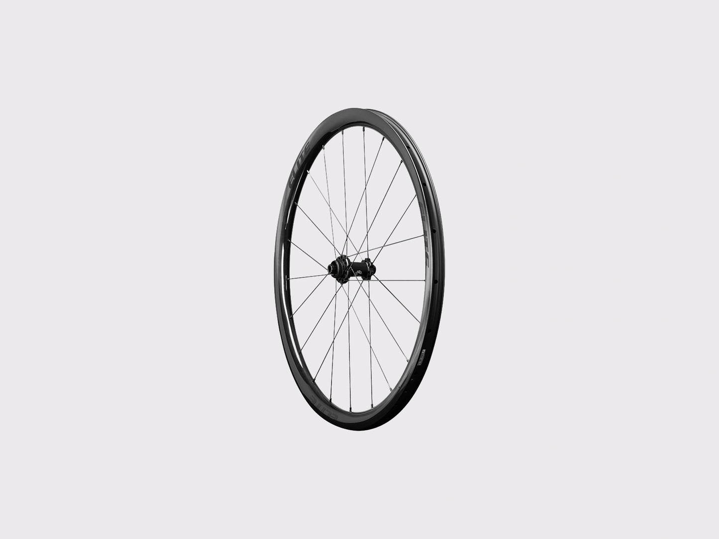 Roue avant carbone Elitewheels Marvel II 36D freinage disque Center Lock avec rayons plats Alpina Aero (Noir) (36 mm)