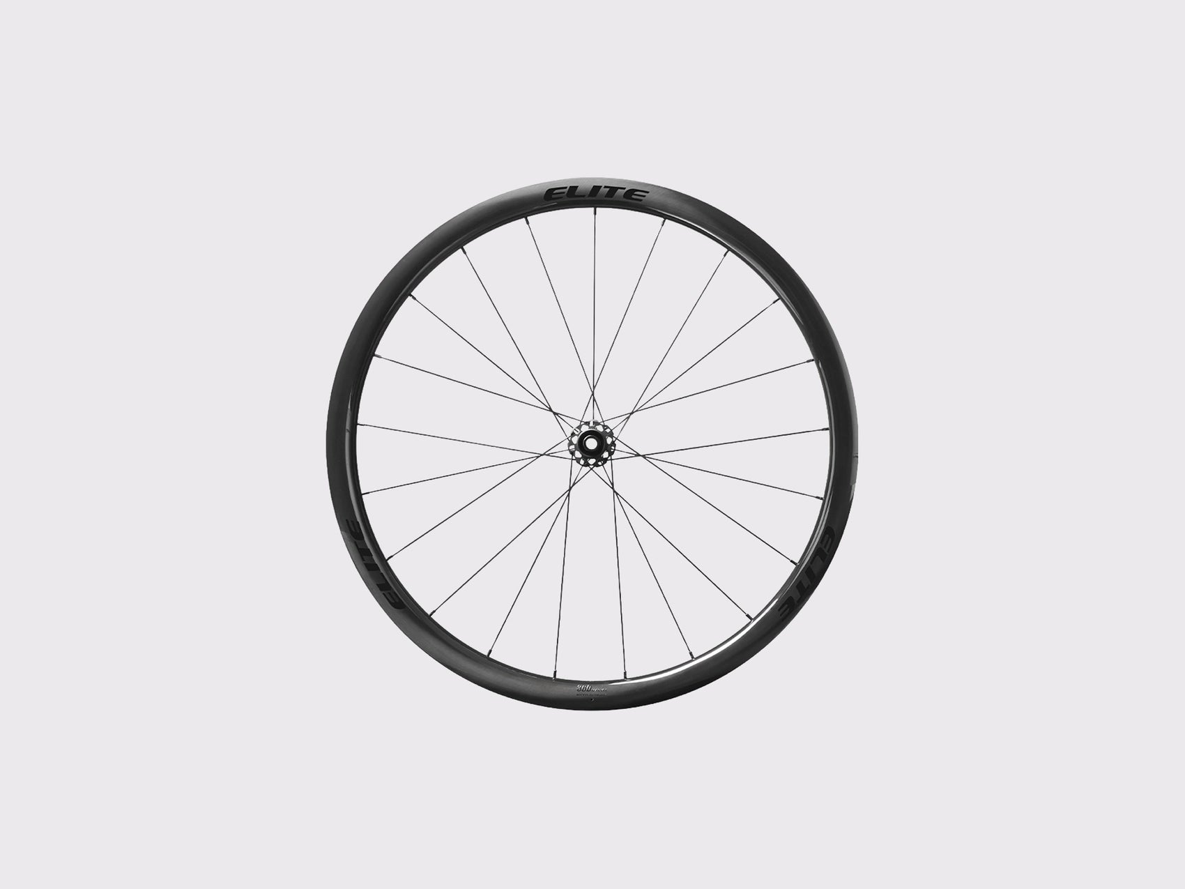 Roue carbone profil 36mm Elitewheels Marvel II Disc vue de profil sur fond neutre studio (Noir) (36 mm)