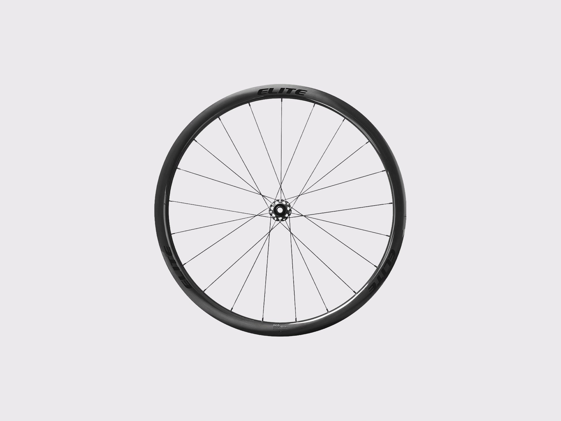 Roue carbone profil 36mm Elitewheels Marvel II Disc vue de profil sur fond neutre studio (Noir) (36 mm)