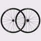 Paire de roues carbone route Elitewheels Marvel II 36D avec marquage blanc argent et axes traversants (Argent) (36 mm)