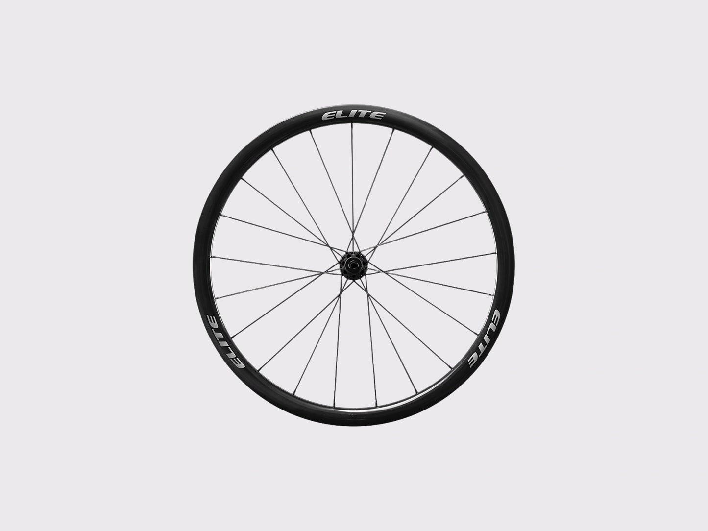 Roue avant en carbone UD Elitewheels Marvel II 36D avec logo blanc argent et rayonnage droit (Argent) (36 mm)
