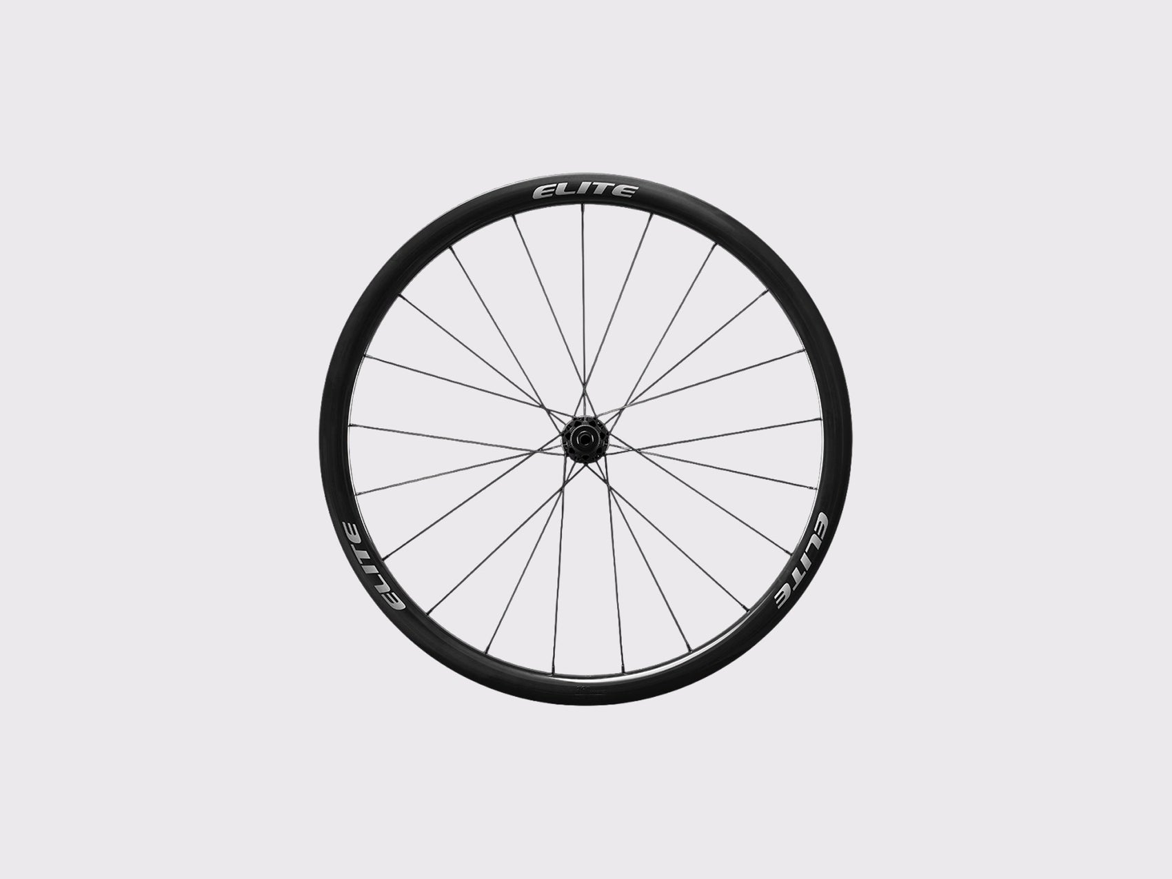 Roue avant en carbone UD Elitewheels Marvel II 36D avec logo blanc argent et rayonnage droit (Argent) (36 mm)