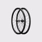 Paire de roues de profil Elitewheels Marvel II 36D jante carbone profil 36mm et logo blanc argent (Argent) (36 mm)
