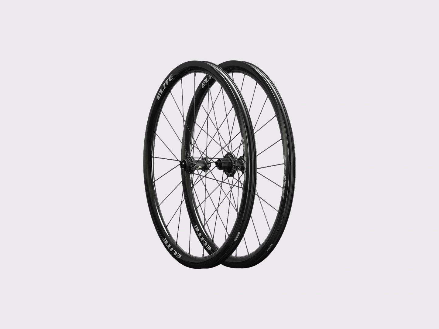 Paire de roues de profil Elitewheels Marvel II 36D jante carbone profil 36mm et logo blanc argent (Argent) (36 mm)