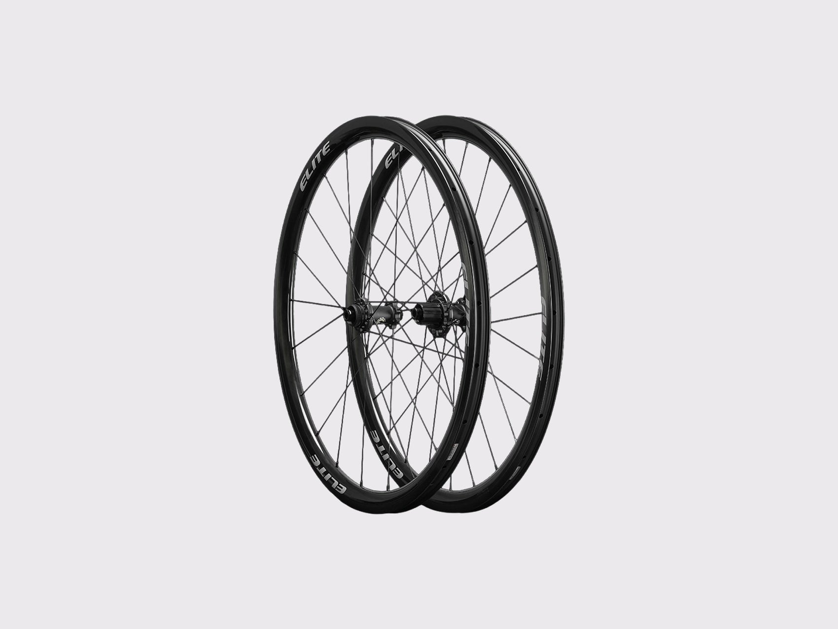 Paire de roues de profil Elitewheels Marvel II 36D jante carbone profil 36mm et logo blanc argent (Argent) (36 mm)