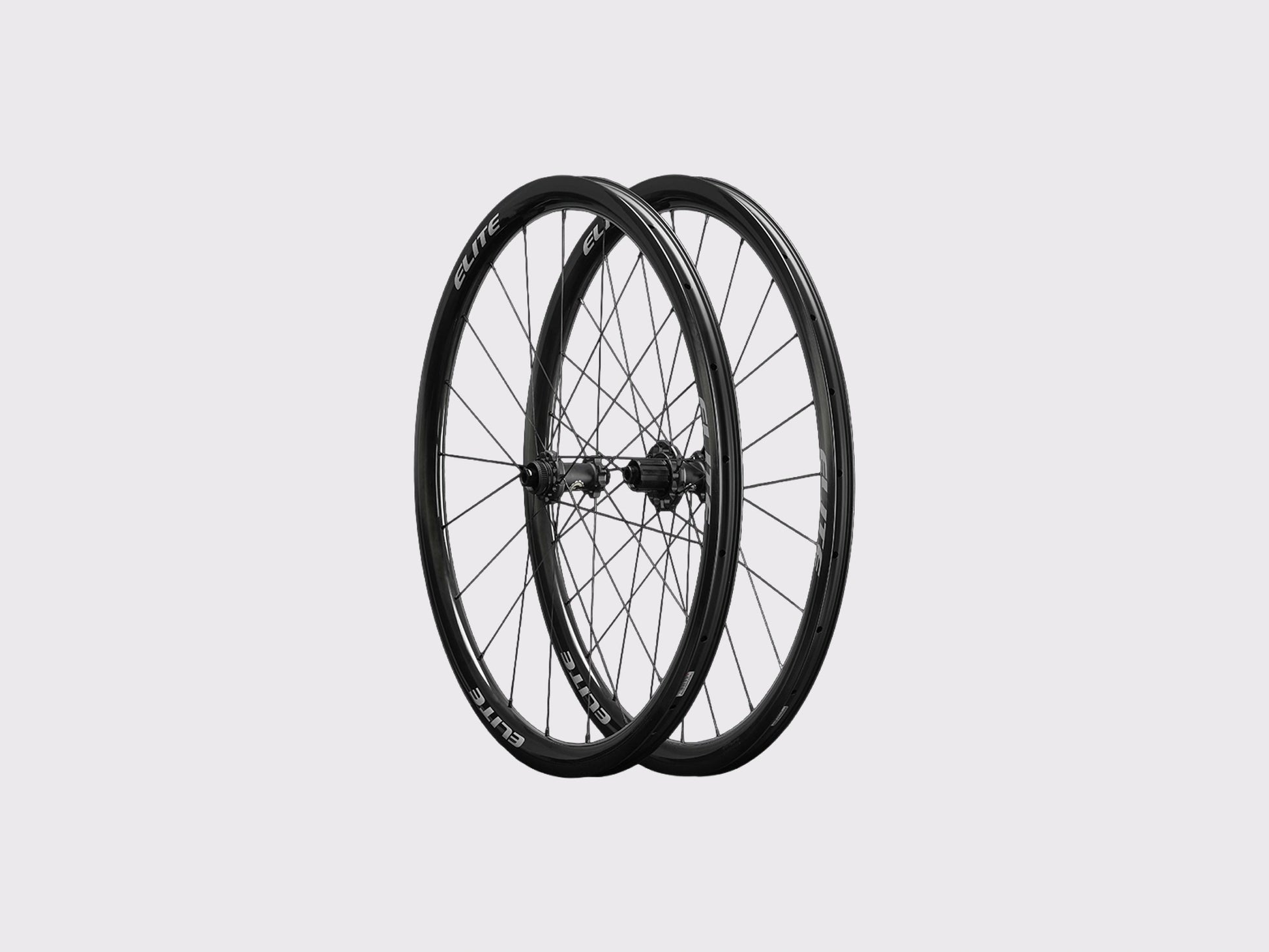 Paire de roues de profil Elitewheels Marvel II 36D jante carbone profil 36mm et logo blanc argent (Argent) (36 mm)
