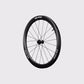 Roue avant en carbone UD Elitewheels Marvel II 50D avec logo blanc argent et rayonnage droit (Argent) (50 mm)