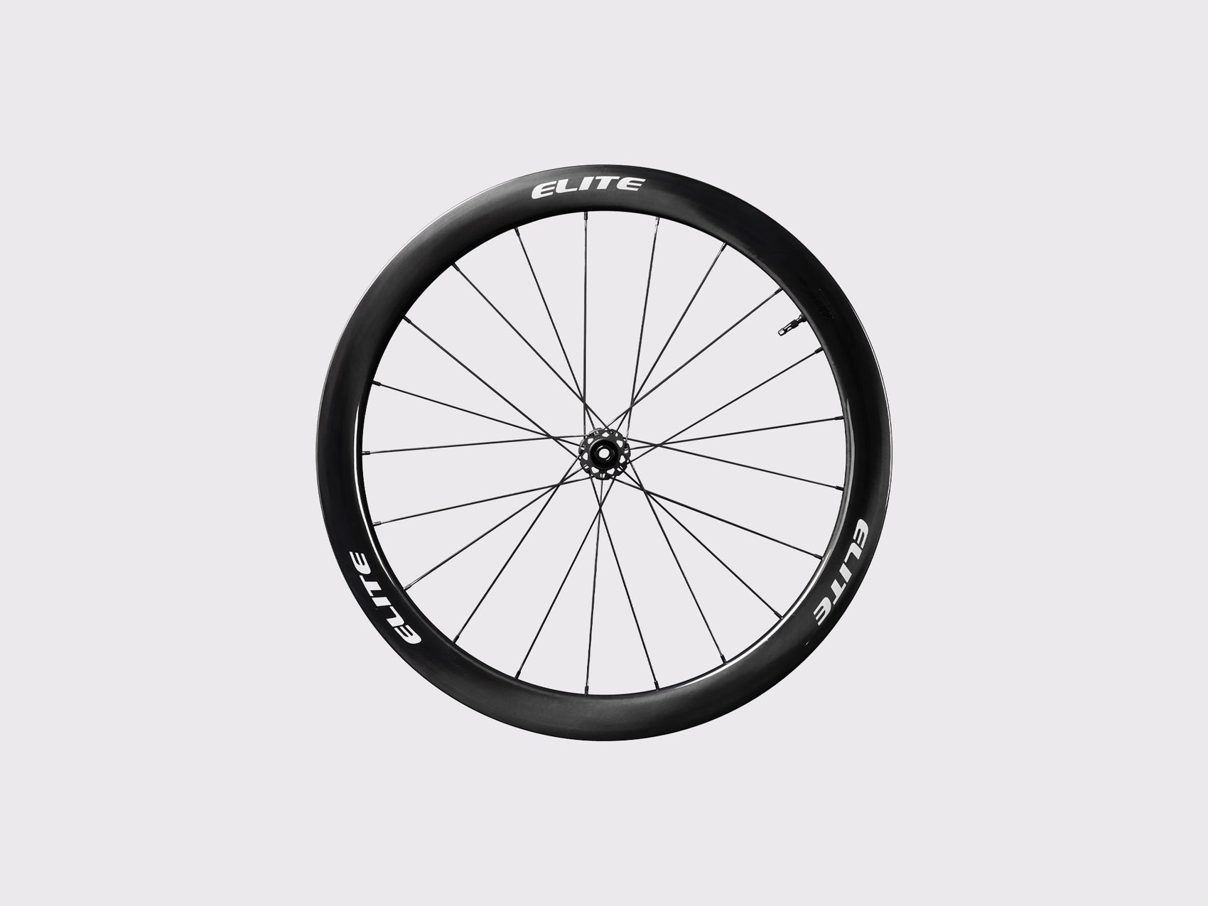 Roue avant en carbone UD Elitewheels Marvel II 50D avec logo blanc argent et rayonnage droit (Argent) (50 mm)