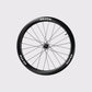Roue avant en carbone UD Elitewheels Marvel II 50D avec logo blanc argent et rayonnage droit (Argent) (50 mm)