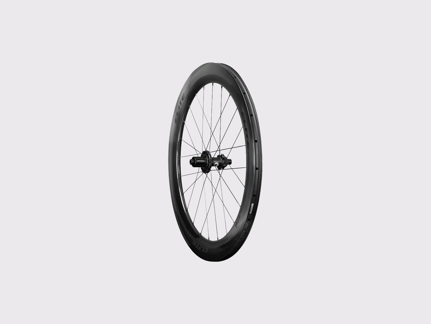 Roue arriere carbone Elitewheels Marvel II 65D freins a disque avec moyeu Motion noir et corps de roue libre (Noir) (65 mm)