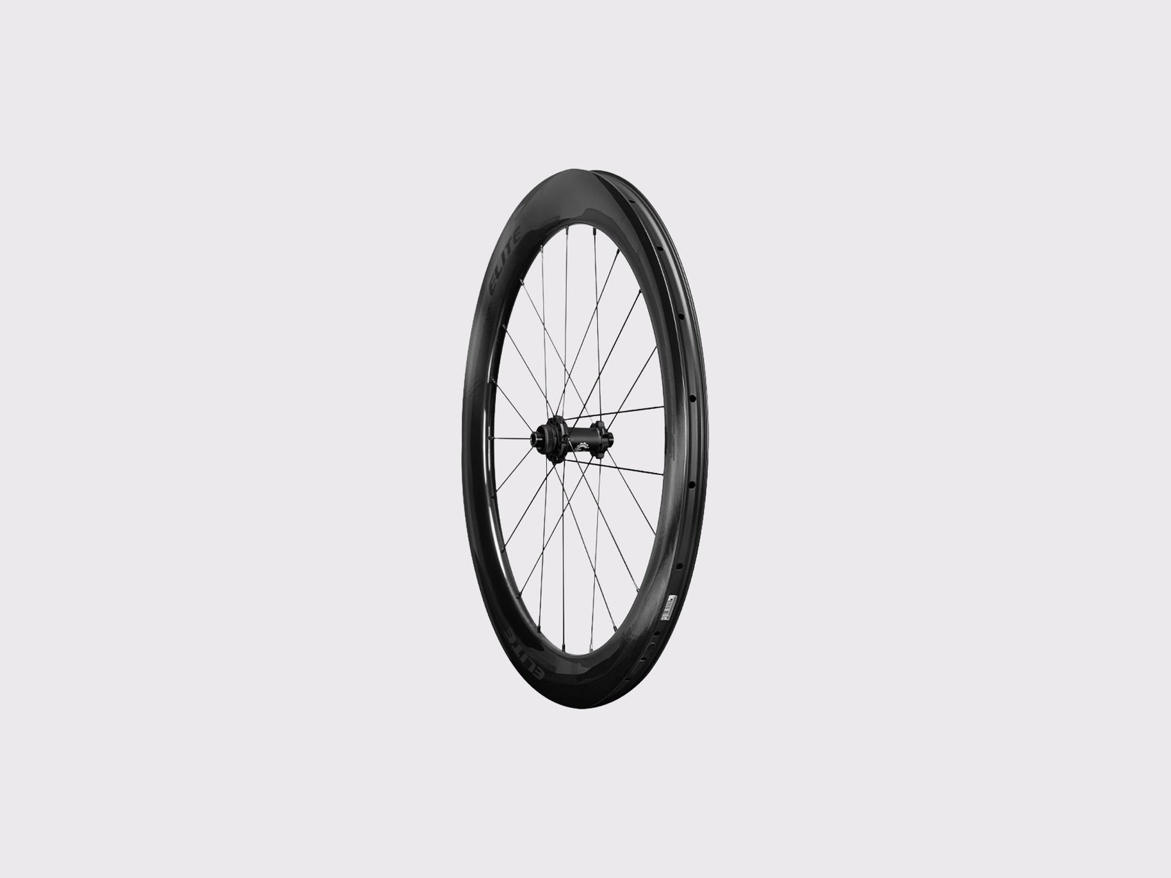 Roue avant carbone Elitewheels Marvel II 65D freinage disque Center Lock avec rayons plats Alpina Aero (Noir) (65 mm)