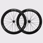 Paire de roues de profil Elitewheels Marvel II 65D jante carbone profil 36mm et logo blanc argent (Argent) (65 mm)