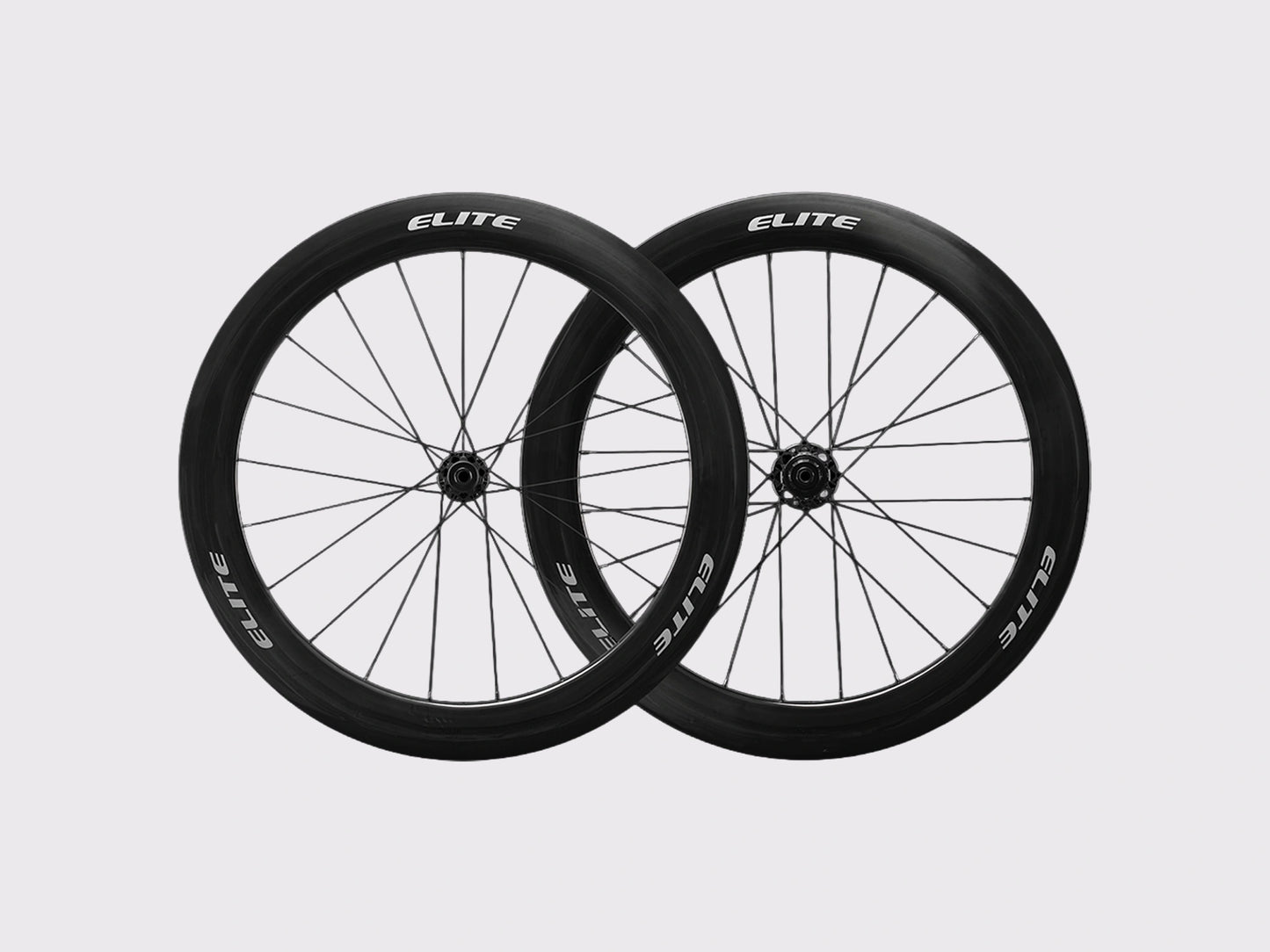 Paire de roues de profil Elitewheels Marvel II 65D jante carbone profil 36mm et logo blanc argent (Argent) (65 mm)