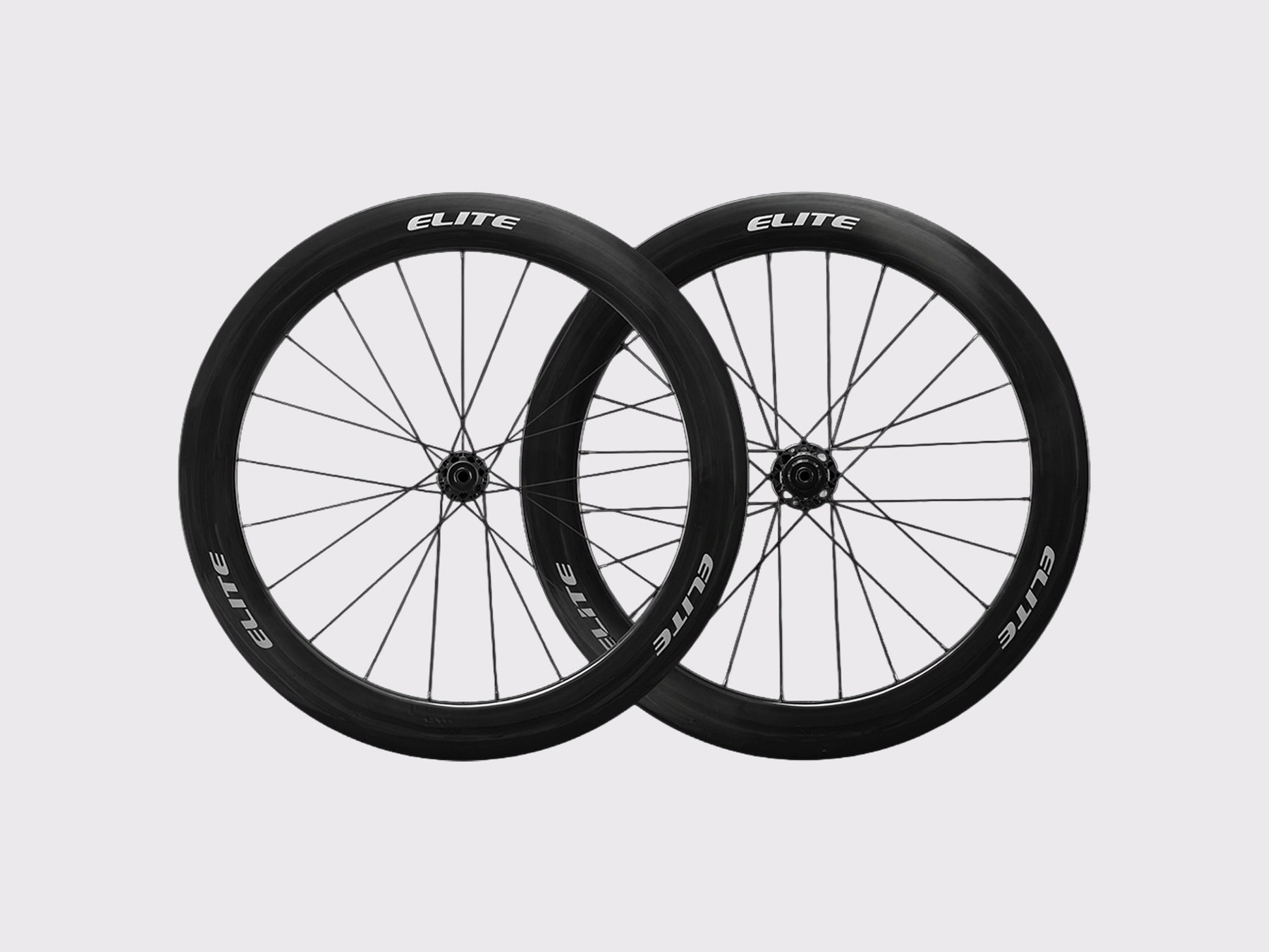 Paire de roues de profil Elitewheels Marvel II 65D jante carbone profil 36mm et logo blanc argent (Argent) (65 mm)