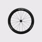 Roue avant en carbone UD Elitewheels Marvel II 65D avec logo blanc argent et rayonnage droit Argent) (65 mm)