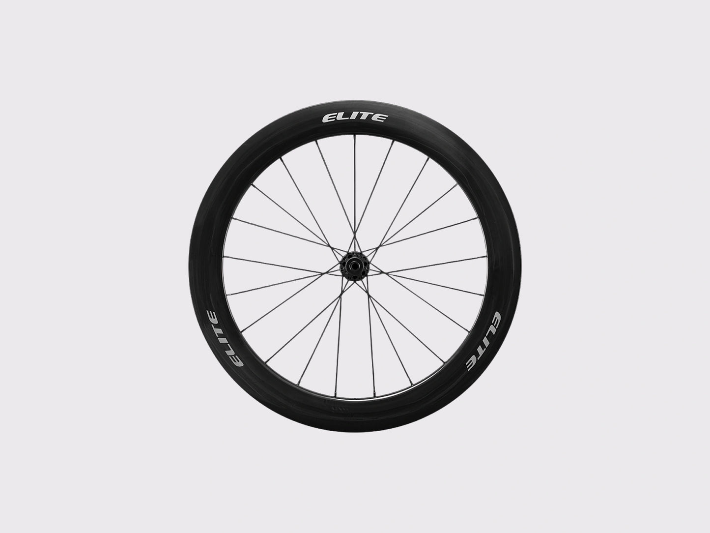Roue avant en carbone UD Elitewheels Marvel II 65D avec logo blanc argent et rayonnage droit Argent) (65 mm)
