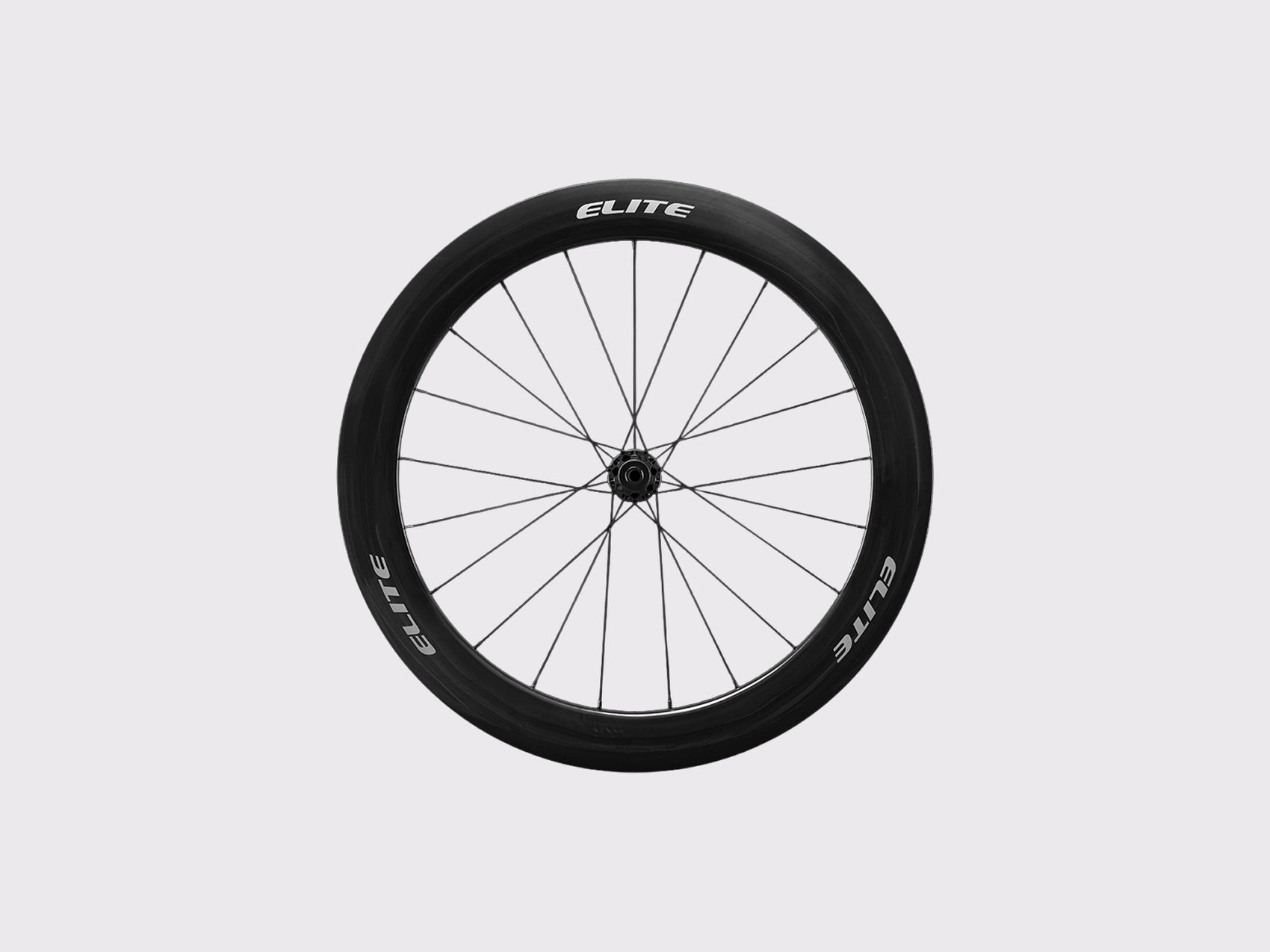 Roue avant en carbone UD Elitewheels Marvel II 65D avec logo blanc argent et rayonnage droit Argent) (65 mm)