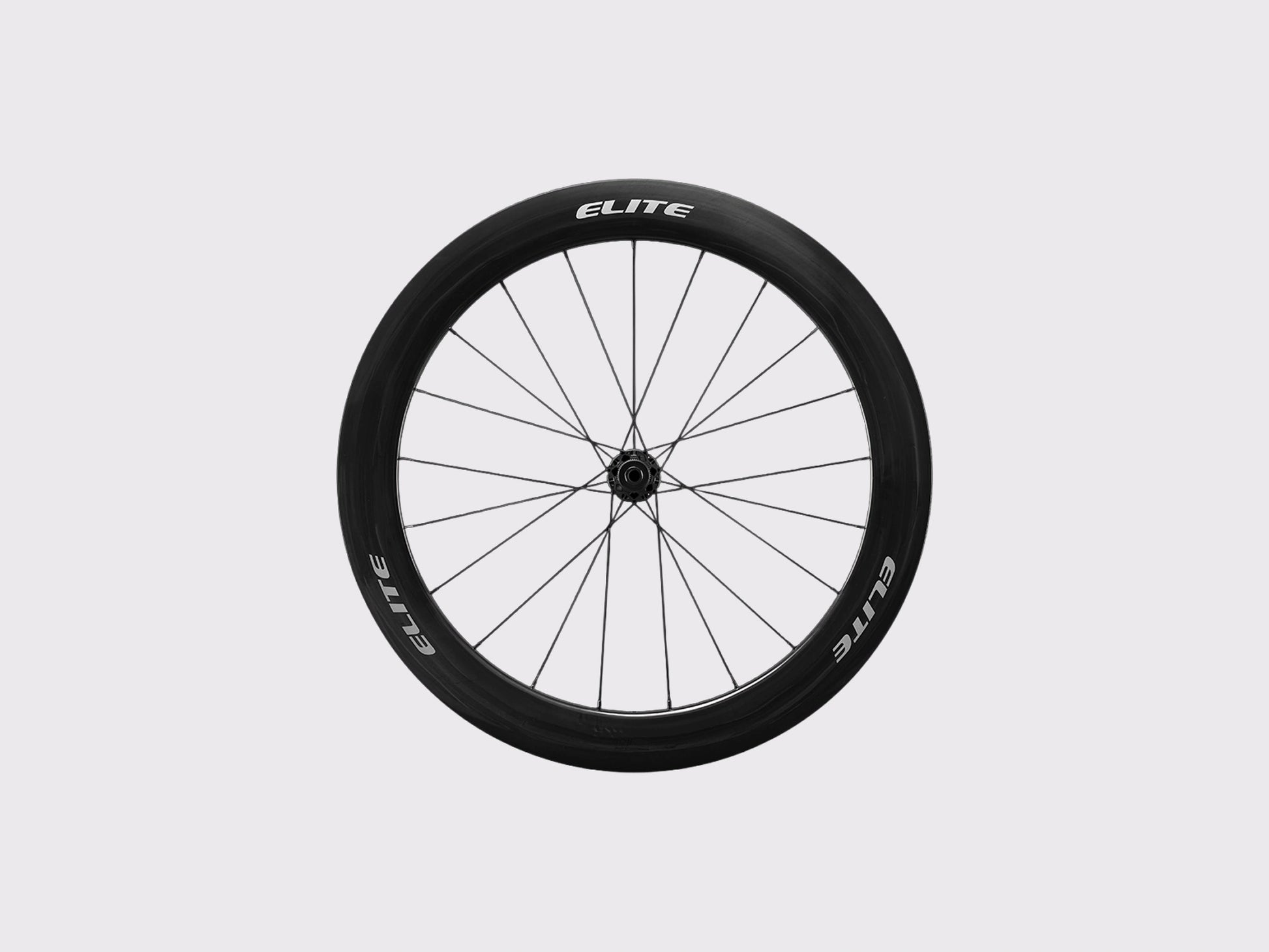 Roue avant en carbone UD Elitewheels Marvel II 65D avec logo blanc argent et rayonnage droit Argent) (65 mm)