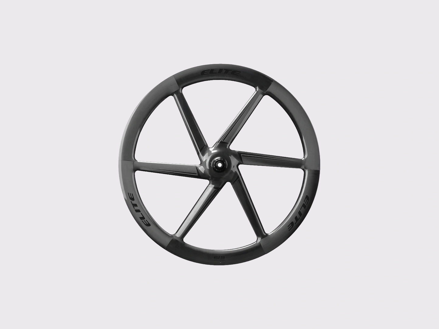 Roue carbone monocoque Elitewheels Velo Six II Disc vue de face profil carbone UD